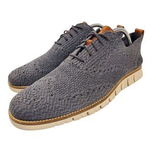 COLE HAAN Shoes ZERØGRAND Mens Size 10.5 Gray STITCHLIGHT Oxford Wingtip C27692